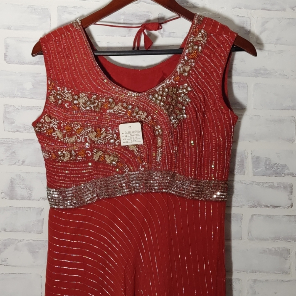 NWT Embroidered Red Shalwar Kameez and Dupatta Set